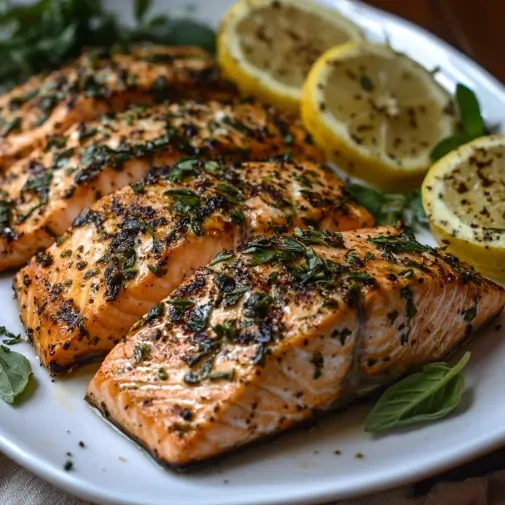 Close-up of fresh salmon fillets rich in omega-3 fatty acids, promoting heart health and brain function.